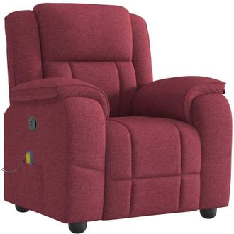 vidaXL Vidaxl - Sill&oacute;n De Masaje Reclinable De Tela Color Vino Tinto