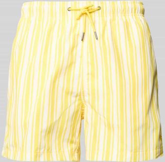 Mc Neal Badehose im Allover-Look mit elastischem Bund in Neon Gelb, Gr&ouml;&szlig;e XXL