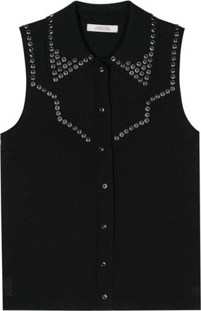 Dorothee Schumacher stud-embellished knitted top - women - Virgin Wool - 3 - Black