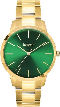 Kazar Gouden armbandhorloge met groene wijzerplaat - Dames - Horloges - Groen - ONE Size - Accessoires