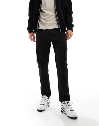 Only & Sons Pantaloni cargo tecnici slim neri-Nero