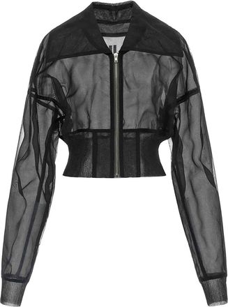 Rick Owens dracucollar cropped bomber jacket