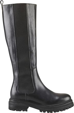 Cosmoparis Schoenen, Dames, Zwart, 38 EU, Chelsea platte laars met gekartelde zool