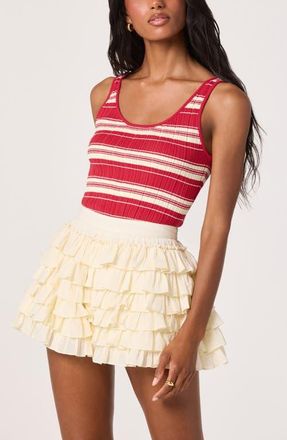 ASTR the Label Kaylea Stripe Rib Sweater Tank in Red Stripe at Nordstrom, Size X-Small