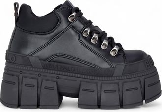 Buffalo Buffalo Womens Chunky Platform Black Gothic Ankle Boots - Gospher Hike-Lo