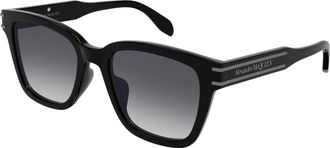 Alexander McQueen Grey Square Unisex Sunglasses AM0399SA 001 55