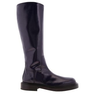 Ferragamo Fontana Leather High Boots, Size 10 E