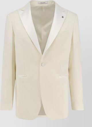 Tagliatore virgin wool tuxedo blazer single breasted