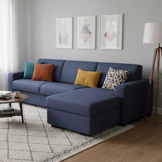 Dmora Talamo Italia Sofa Cama Alisea, Sof&aacute; De Esquina, 100% Made In Italy, Sof&aacute; Con Apertura Giratoria, Con Contenedor Reversible Peninsula, Con Reposabrazo