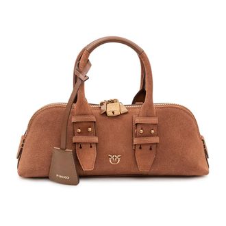 Pinko Handbags, female, Brown, Size: ONE SIZE Bowling Bag
