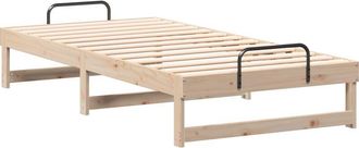 vidaXL Bed Frame with Carry Handles Brown Solid pine wood Vidaxl
