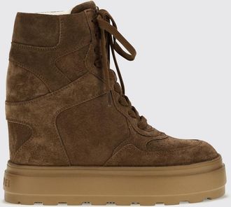 Casadei High-Top Suede Sneakers with Internal Wedge