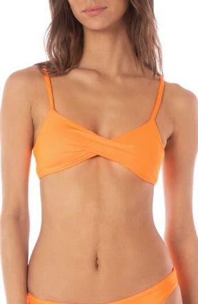 Maaji Tangerine Dream Temis Reversible Twist Front Bikini Top in Orange at Nordstrom Rack, Size X-Small