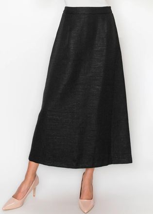 YAL New York Long Black A-Line Skirt