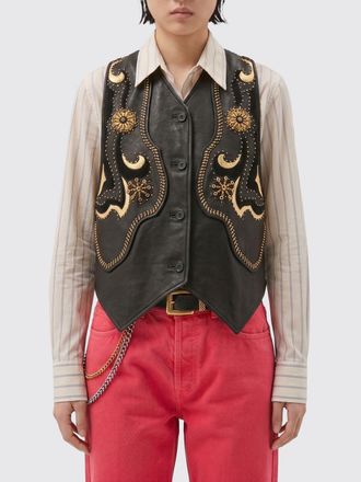Versace Gilet in pelle di agnello ricamato