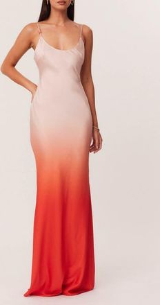 SNDYS Amaya Ombr&eacute; Satin Slipdress in Peach Ombre at Nordstrom, Size X-Small