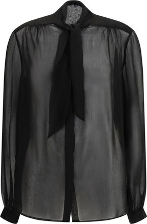 Lardini Camicia in Creponne - - Blouses & Shirts - Donna - Nero - S