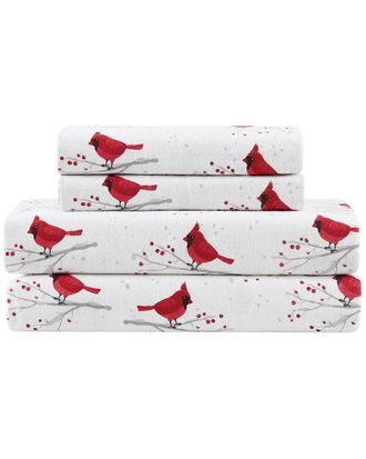 Truly Soft Cardinals Flannel Sheet Set