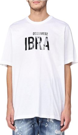 Dsquared2 Mens Shorts Sleeve T Shirts - White Cotton - Size Medium