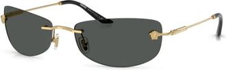 Versace Rimless Zonnebril - Heren - Zonnebrillen - Geel - 60 MM - Accessoires