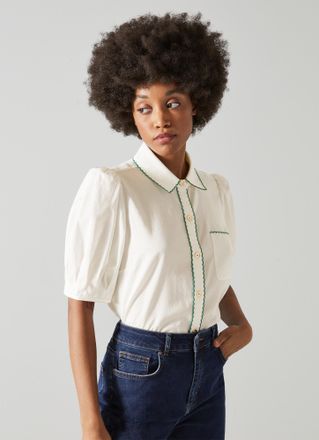 L.k. Bennett Womens Simmons Woven Tops, Cream - Size 14 UK