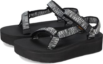 Teva Womens Flatform Universal Sandal, Digit Black/White, 5 UK