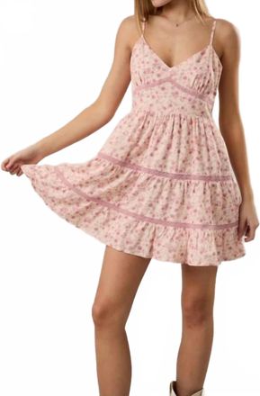 Le Lis Blanc Deux Sleeveless Mini Dress With Trim Detail In Pink