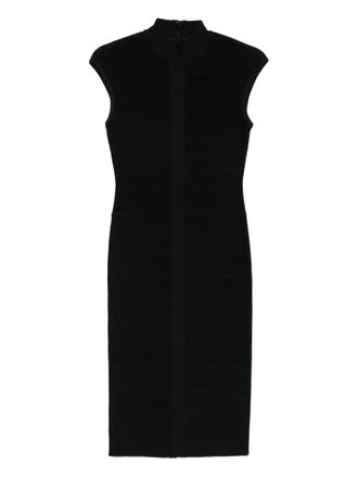 Hérve Léger Davina high-neck midi dress - Nero