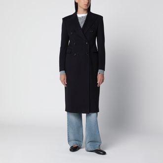 Tagliatore Cappotto doppiopetto blu in lana