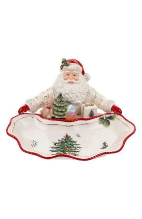 Spode Christmas Tree Santa Treat Dish in Green at Nordstrom