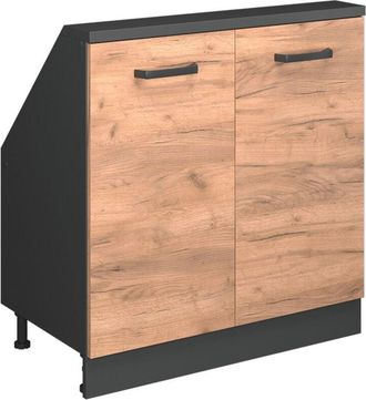 Vicco Armario Para Tejado Inclinado Rion, Antracita/roble Dorado, Con 2 Puertas, Vicco