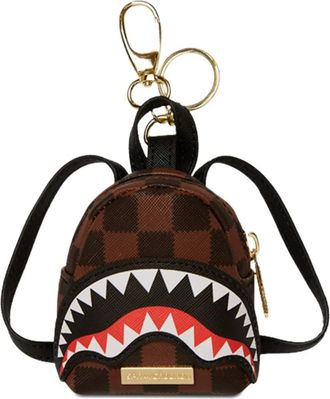 Sprayground shark-check backpack keyring - unisex - Polyurethane - One Size - Brown