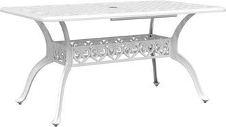 vidaXL Mesa De Jard&iacute;n Aluminio Fundido Blanco 150x90x72 Cm Vidaxl
