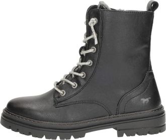 Mustang Veterschoenen Hoog - Dames - Winterlaarzen - Zwart - 39 EU - Leer - Schoenen