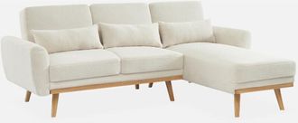 Sweeek Divano letto angolare reversibile a 3 posti con rivestimento in bouclé