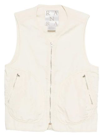RANRA zip-fastening pocket vest - Neutrals