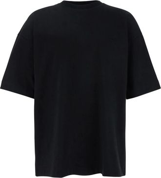 Juun.J Zwart Logo Geborduurd Katoenen T-shirt - Heren - T-shirts - Zwart - M - Katoen - Tops