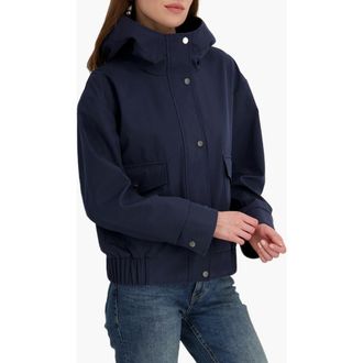 Elie Tahari Leone Softshell Bomber Jacket in Navy at Nordstrom Rack, Size X-Small