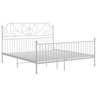 vidaXL Estructura De Cama Sin Colch&oacute;n Metal Blanco 180x200 Cm Vidaxl