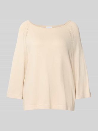 Comma Strickpullover mit Rundhalsausschnitt in Sand, Gr&ouml;&szlig;e L