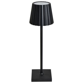 Beliani L&aacute;mpara De Mesa Moderna Aluminio Hierro Interior Y Exterior Jard&iacute;n Negro Pombeiro