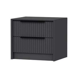 Dmora Mesita Moke, 2 Cajones, Un Estante, Apertura Corredera, 45x45x53h Cm Negro Antracita