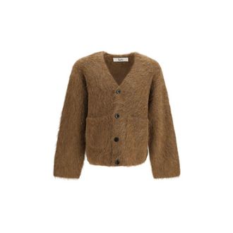 S&eacute;fr Brown Spandex Mens Cardigan