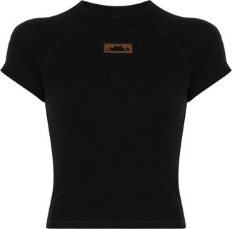 Ottolinger Geribbeld gedeconstrueerd T-shirt - Zwart