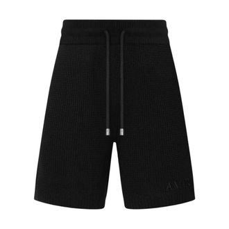 Amiri Korte Broeken, Heren, Zwart, M, Katoen, Logo Haakwerk Korte Broek