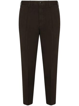 Incotex Brown Slim Fit Cropped Pants