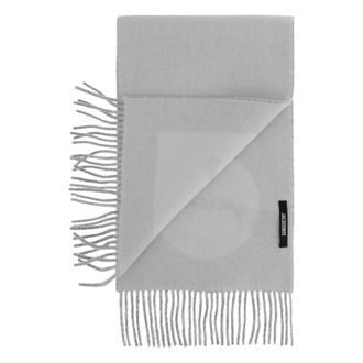 Jacquemus Winter Scarves, female, Gray, Size: ONE SIZE Grey Wool Fringed Scarf