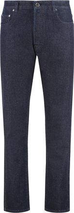 Moorer Regular Fit Wol Kasjmier Blend Jeans - Heren - Slim Fit Jeans - Blauw - W33 - Wol - Jeans