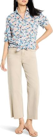 Nic+Zoe Portofino Cotton Boyfriend Shirt Womens Clothing Blue : 2XL (US 20-22)