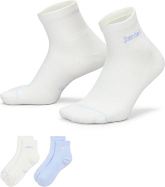 Nike Unisex Everyday Elevated Ankle Socks (2 Pairs) in White | IH8599-903